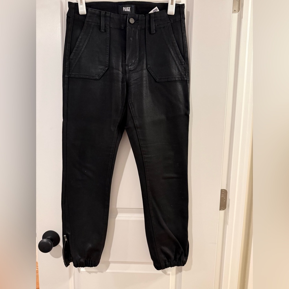PAIGE Maisley Jogger in Coated Black Denim